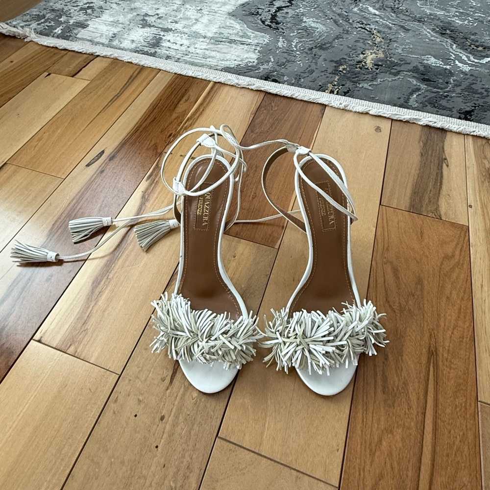 AQUAZZURA FRINGE SANDALS